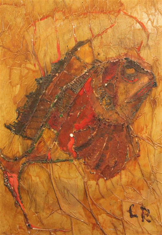 Leopoldo Richter (Columbian 1896-1984) Untitled, Red fish, 26.25 x 18.5in.